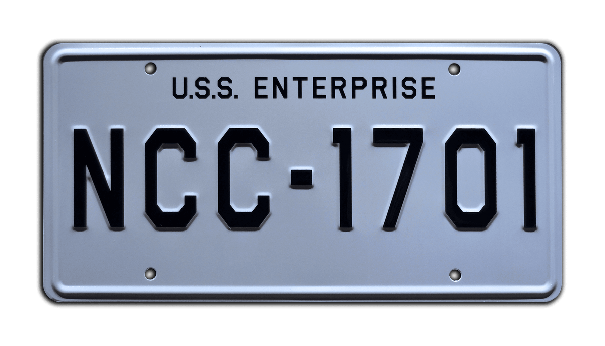レア国鉄プレート Star Trek | USS Enterprise | NCC-1701 | Metal Stamped Vanity