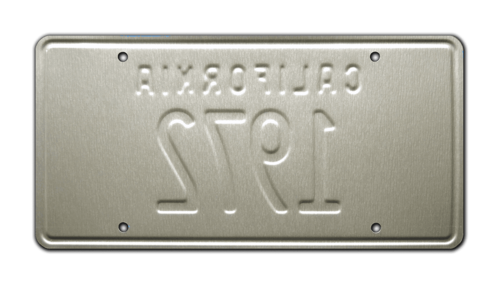 California 1972 Metal Stamped Vanity License Plate Celebrity Machines california-1972-metal-stamped-vanity-license-plate-celebrity-machines