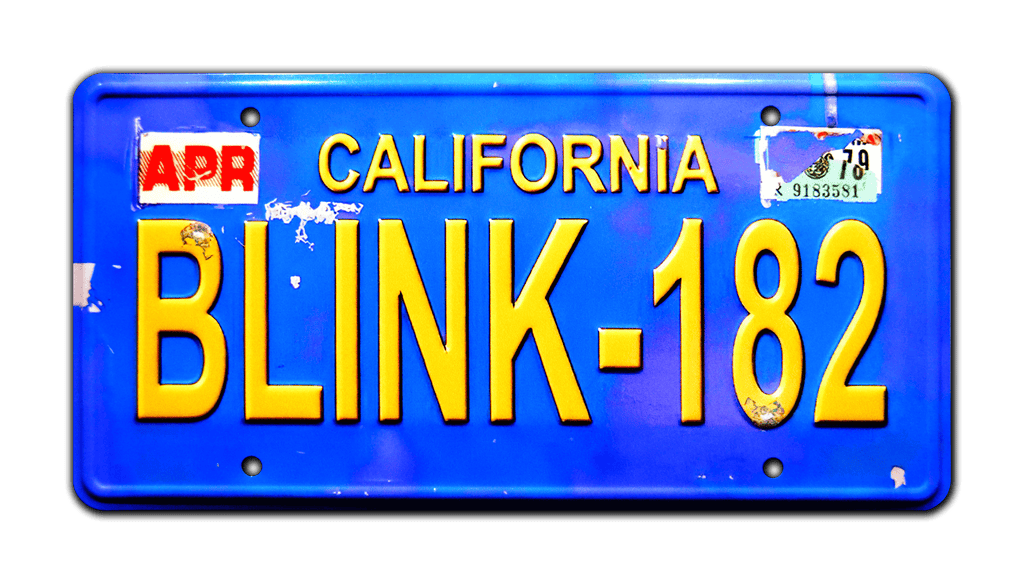 BLINK-182 prop plate memorabilia from Blink 182 starring Travis Barker