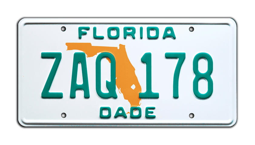 AIF 00M Florida Plate Miami Vice AIF 00M License Plate - Metal