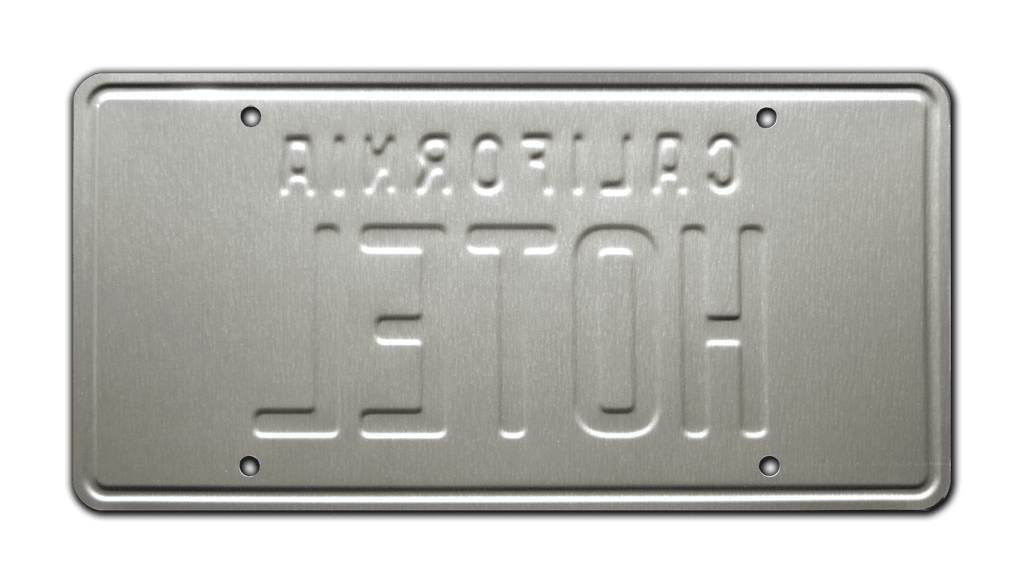 The Eagles Hotel California Metal Stamped Vanity License Plate the-eagles-hotel-california-metal-stamped-vanity-license-plate
