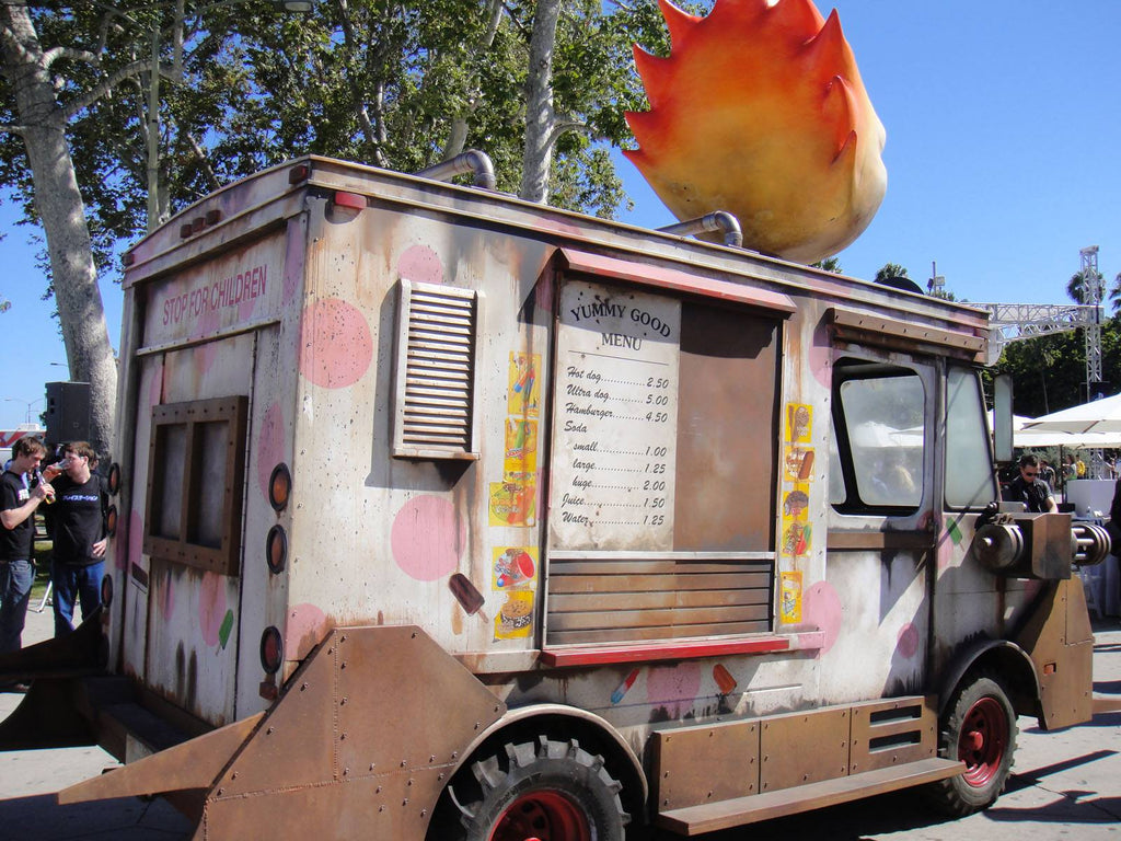 ISKREEM license plate on the old-fashioned ice cream truck driven by Needles Kane
