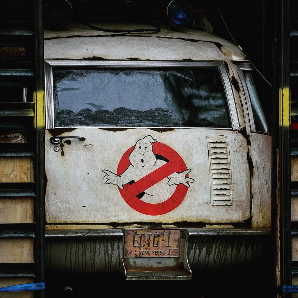 2020 ECTO-1 license plate on the '59 Cadillac Hearse from Ghostbusters 3