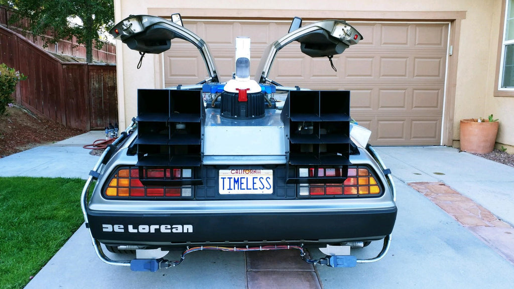 TIMELESS license plate on the DeLorean from Expedition: Back to the Future