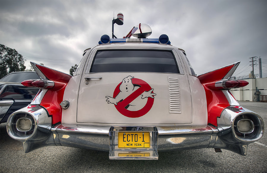 ECTO-1 prop plate movie memorabilia from Ghostbusters starring Bill Murray
