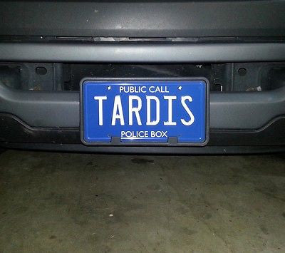TARDIS public call police box license plate from Doctor Who