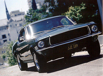 JJZ 109 license plate on Steve McQueen's 1968 Ford Mustang from Bullitt