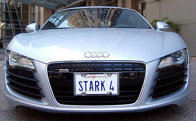 STARK 4 license plate on Tony Stark's 2007 Audi R8 from Iron Man
