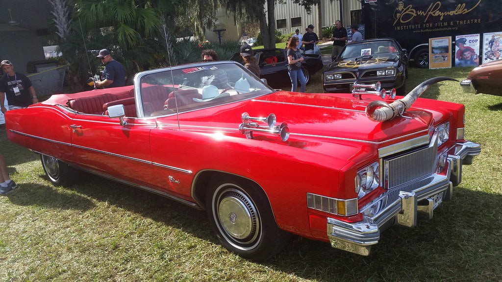 MR. BIG license plate on the red Cadillac Fleetwood Eldorado driven by Big Enos Burdette from Smokey and the Bandit