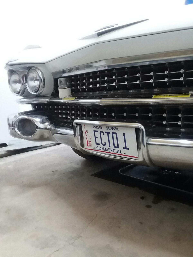 ECTO 1 license plate on the '59 Cadillac Hearse from Ghostbusters 2