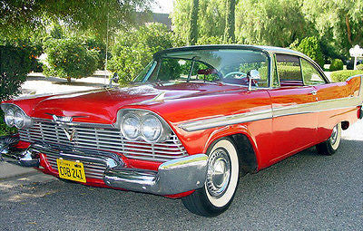 CQB 241 license plate on 1958 Plymouth Fury from Christine