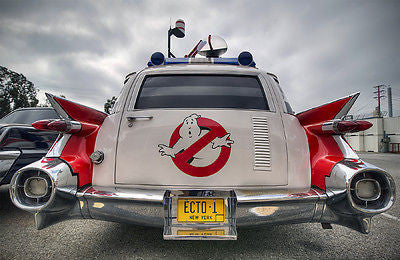 ECTO-1 license plate on the '59 Cadillac Hearse from Ghostbusters 