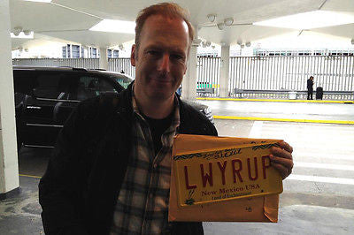 Bob Odenkirk with LWYRUP plate from Breaking Bad